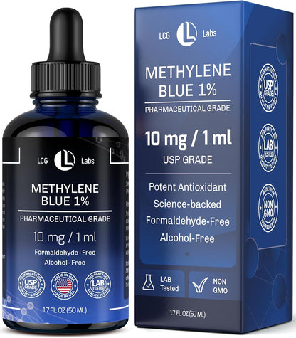 Methylene Blue Pharmaceutical Grade -  Third Party Tested - Formaldehyde & Alcohol-Free - Made in USA